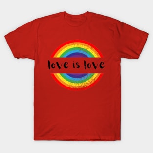 Gay Pride Vintage Rainbow LGBT Love Is Love T-Shirt